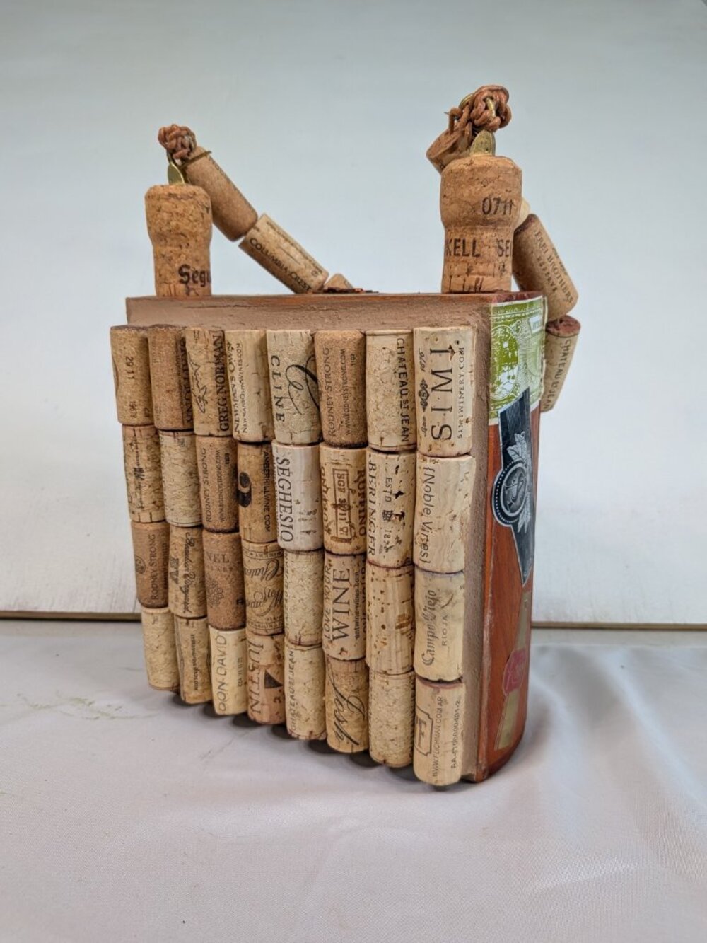 Handmade Wine Cork Cigar Box Purse Rocky Patel Upcycled One of a Kind
